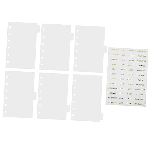DIYEAH 5 Sätze Seitenteiler für 6-Ring-Ordner transparent Einsätze Laschen für Ordner Ringe scrapbooking sticker scrapbook stickers Kunststoffteiler für Hefter Ringordner-Trennblätter pp von DIYEAH