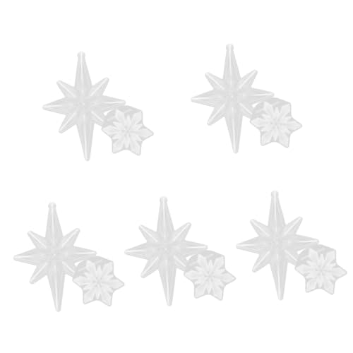 DIYEAH 5 Sätze Silikonform Weihnachten Flexible Epoxidharz Gießform Für Diy Schneeflocken Dekorationen Wiederverwendbar Und Leicht Zu Entformen Für Kreative Handarbeiten 2 Stücke * 5 von DIYEAH