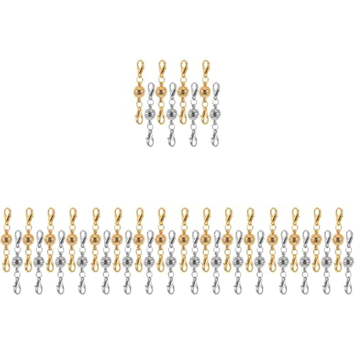 DIYEAH 5 Sätze Teiliges Magnetverschluss Für Schmuck Rund Gold Silber Einfach Zu Bedienen Für Armbänder Magnetische Verbindungselemente Für Diy Schmuck 8 Stück * 5 von DIYEAH