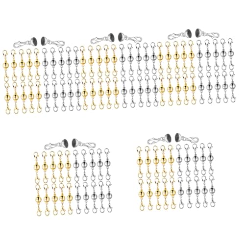 DIYEAH 5 Sätze Verbindungsschnalle Schließungen Armbänder Doppelt Herstellung Schließe Rostfrei Magnet Klaue Anhängerverschluss Für Halskette Schwarz Groß Verschlüsse Kupfer 20 Stück * 5 von DIYEAH