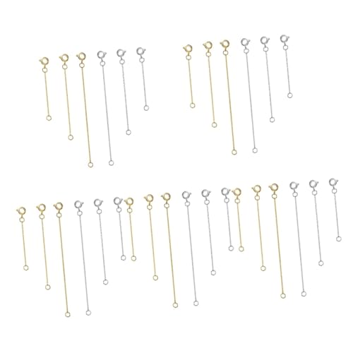 DIYEAH 5 Sätze Verlängerungskette Verschlüsse Kettenverlängerung Halsketten Schließungen Lang Ketten Für Die Schmuckherstellung Goldkette Frauen Extender Größe S925 Silber 6 Stücke * 5 von DIYEAH