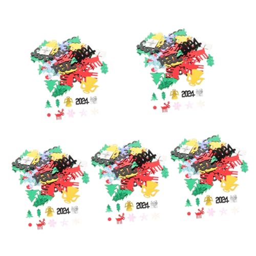 DIYEAH 5 Sätze Weihnachtskonfetti Glänzende PVC Schneeflocken Streudeko für Silvester Tischdekoration Party Deko Zubehör für Neujahrsfeier und Festliche Raumgestaltung von DIYEAH