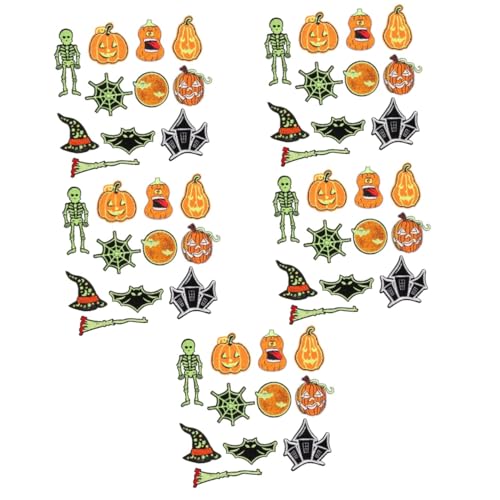DIYEAH 5 Sets Halloween Flicken Im Dunkeln Leuchtend Kleidungsflicken Für Rucksäcke Kleidungsreparaturflicken Stoffflicken Halloween Aufnäher Dekoration Bestickte Flicken von DIYEAH