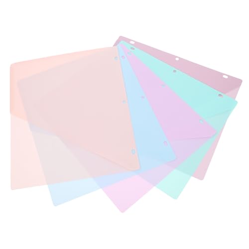 DIYEAH 5 Stück 3 Kunststoffmappen mit Taschen Datei Unterlagen Veranstalter Separator falten Loseblattordner Aufbewahrungstaschen Einsteckbare Dokumentenmappen Taschenordner Taschenteiler von DIYEAH