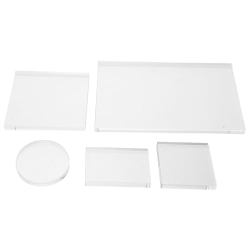 DIYEAH 5 Stück Acrylblock für Silikonstempel Teiliges Set Transparent Wiederverwendbares Stempelwerkzeug Ergonomisch für Scrapbooking Kartenherstellung und Diy Crafting von DIYEAH