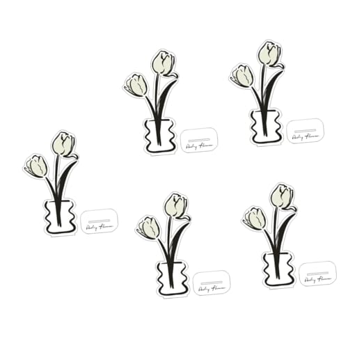 DIYEAH 5 Stück Blumen-Notizhalter Stand Memo -Clip Staffelei stehen Foto-Display-Halterungsclip Zeichenhalter Tulpen-Postkartenhalter aus Acryl Acryl-Memo-Display-Halter von DIYEAH