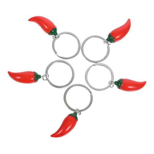 DIYEAH 5 Stück Chili-schlüsselanhänger Stichworte Schlüsselbund -partygunst Kammerdiener Ornamente Scharfe Pepperoni Pfeffer Für Charme Reize Damen Schild Mini Legierung Rot DIYEAH 5 Stück Chili-schlüsselanhänger Stichworte Schlüsselbund -partygunst Kammerdiener Ornamente Scharfe Pepperoni Pfeffer Für Charme Reize Damen Schild Mini Legierung Rot von DIYEAH