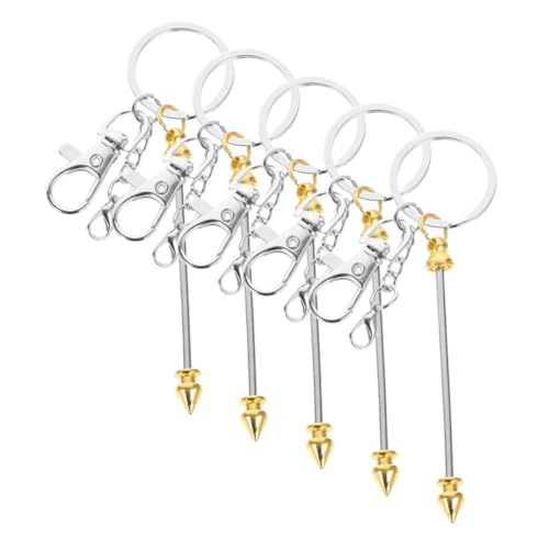 DIYEAH 5 Stück DIY Schlüsselanhänger Rohlinge Beaded Bar Keychain Robust und Bruchfest Stilvoller Schmuckanhänger für Taschen Schlüssel deko Vielseitig für Bastelprojekte von DIYEAH