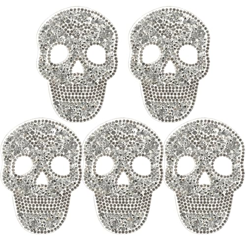 DIYEAH 5 Stück Heiße Diamantaufkleber Des Schädels Schädel -strass Groß Skelett-patch Back Patch Stickerei Geister-patch Applikations-reparaturflicken Für Kleidung Zurück Punk Silver Harz DIYEAH 5 Stück Heiße Diamantaufkleber Des Schädels Schädel -strass Groß Skelett-patch Back Patch Stickerei Geister-patch Applikations-reparaturflicken Für Kleidung Zurück Punk Silver Harz von DIYEAH