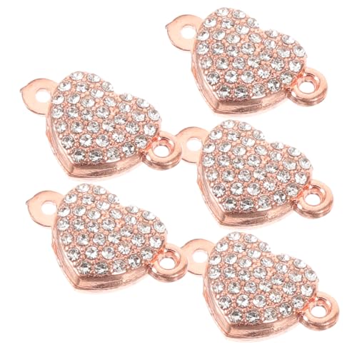 DIYEAH 5 Stück Herzförmige Magnetverschlüsse für Schmuck Strapazierfähigem Metall für DIY Armbänder und Vielseitig Einsetzbar und Elegant Roségold von DIYEAH