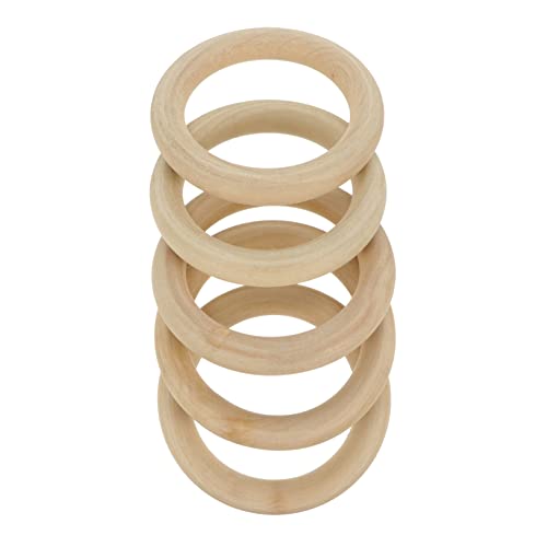 DIYEAH 5 Stück Holzringe für Diy Projekte Robuste Unvollendete Holzhoops für Bastelarbeiten für Rustikale Dekorationen und Kreative Ideen von DIYEAH