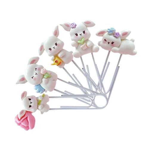 DIYEAH 5 Stück Kaninchen-Büroklammer süße Büroklammern Ostervorräte Osterhasen-Clips tierische Büroklammern Häschen Briefpapier Gastgeschenke für Ostern Ostern-Tischverzierung Metall von DIYEAH