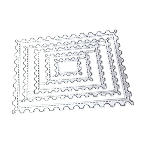 DIYEAH 5 Stück Metallmesserform Briefmarkenstanzen für die Kartengestaltung Kartenherstellung stirbt Schneidwerkzeug Metall stirbt Stanzformen Kartenschablonen Kohlenstoffstahl Silver von DIYEAH