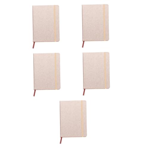 DIYEAH 5 Stück Notizbuch mit Glitter-cover Wasserfestes Hardcover Praktisches Tagebuch Flaches Bindung für Alltag Reise Vielseitiges Schreibjournal von DIYEAH