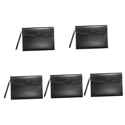 DIYEAH 5 Stück PU Dokumentenmappe Wasserabweisend Großer Ordner Organizer Tasche für Büro und Schule mit Robustem Material für Männer und Frauen Langlebiger Dateisafe für Wichtige von DIYEAH