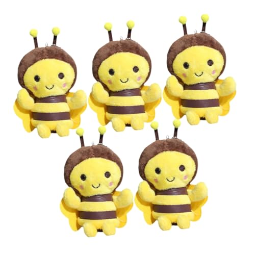 DIYEAH 5 Stück Plüsch-Schlüsselanhänger bienen schlüsselanhänger ausgestopft Party Plüschbienen zum Basteln Bienen-Schlüsselanhänger in loser Schüttung Honigbär Plüsch PP Baumwolle von DIYEAH