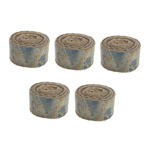 DIYEAH 5 Stück Retro Vintage Polyester Geschenkband Blütenkante Texturiertes Geschenkband für DIY Haar-accessoires Bekleidungsverzierungen Vielseitig Einsetzbar Breit Lang Stilvolles von DIYEAH