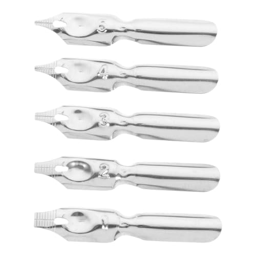 DIYEAH 5 Stück Schreibfeder Kalligraphie-Stiftspitzen Kalligraphie -Nibs Ersatz für Stiftspitzen schräg Ersatzstiftspitzen Federn für Füllfederhalter Füllfederhalterspitzen Stahl Silver DIYEAH 5 Stück Schreibfeder Kalligraphie-Stiftspitzen Kalligraphie -Nibs Ersatz für Stiftspitzen schräg Ersatzstiftspitzen Federn für Füllfederhalter Füllfederhalterspitzen Stahl Silver von DIYEAH