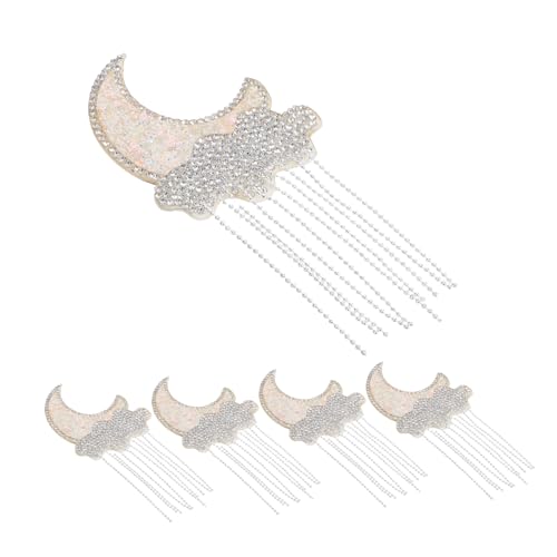 DIYEAH 5 Stück Selbstklebende Mond Wolken-patches mit Strass und Quaste Hitzebeständig Funkelnde Applikationen zum Aufbügeln für Jeans Kleidung Diy-deko Handys Taschen Weiß DIYEAH 5 Stück Selbstklebende Mond Wolken-patches mit Strass und Quaste Hitzebeständig Funkelnde Applikationen zum Aufbügeln für Jeans Kleidung Diy-deko Handys Taschen Weiß von DIYEAH