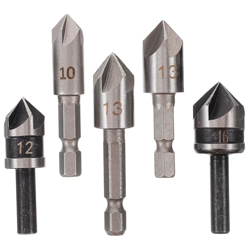 DIYEAH 5 Stück Senkbohrer Set Teilig für Holzverarbeitung Präzise Kegelsenker mit Benutzerfreundlich und Langlebig für Profis und Diy Enthusiasten Ermöglicht Effizientes und Genaues von DIYEAH