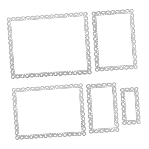 DIYEAH 5 Stück Stanzformen, Spitze, Rechteckige Form: Rahmen, Metallstanzformen Für Kartengestaltung, Fotoalbum-dekoration – Prägeschablonen Für Scrapbooking von DIYEAH