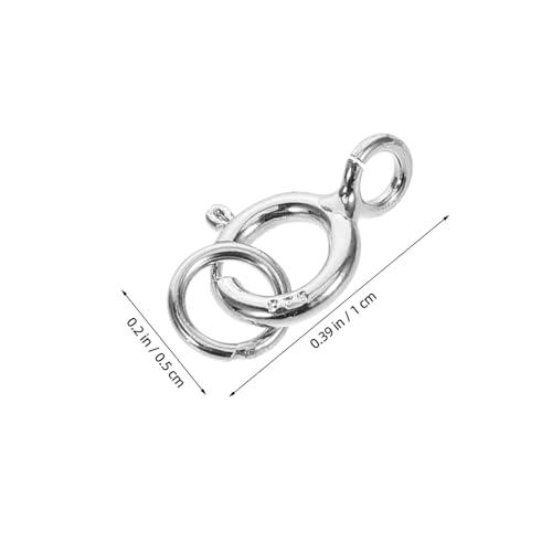 DIYEAH 5 Stück Sterling Silber Federring Verschluss Teilig Runder Schmuckverbinder für Halsketten und Armbänder Langlebiger Schmuckverschluss für DIY Perlenarmband Zubehör von DIYEAH