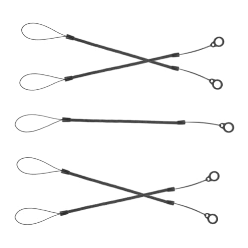 DIYEAH 5 Stück Stiftfederkabel Riemen Für Tablet-stifte Lanyard-kordel Für Den Eingabestift Schlüssel Einziehbar Stift-lanyard Stiftkette Für Klemmbrett Stifthalterleine Kieselgel Black von DIYEAH