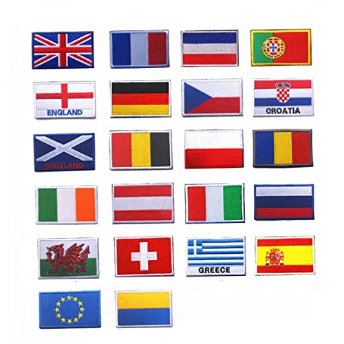 DIYEAH 5 Stück Teiliges Nationalflaggen Patch Bestickte Stoffapplikation für Sportarmbänder mit für Diy Projekte und Bekleidungsdekoration Irland Italien Österreich von DIYEAH