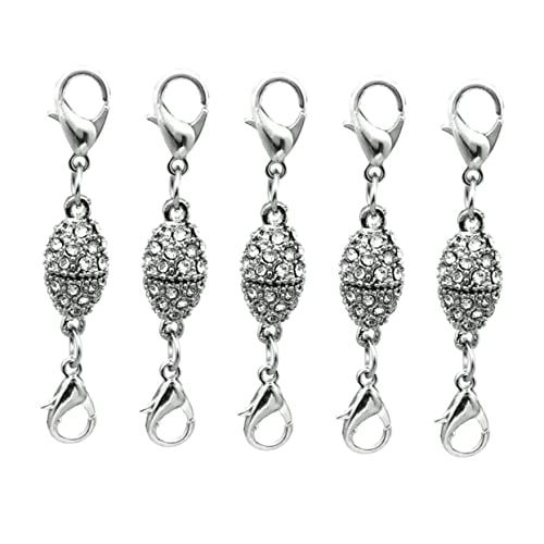 DIYEAH 5 Stück Teiliges Olivenförmiger Strass Lobster Clasp Magnetverschluss Silber für Diy Schmuckherstellung und Armbänder DIYEAH 5 Stück Teiliges Olivenförmiger Strass Lobster Clasp Magnetverschluss Silber für Diy Schmuckherstellung und Armbänder von DIYEAH