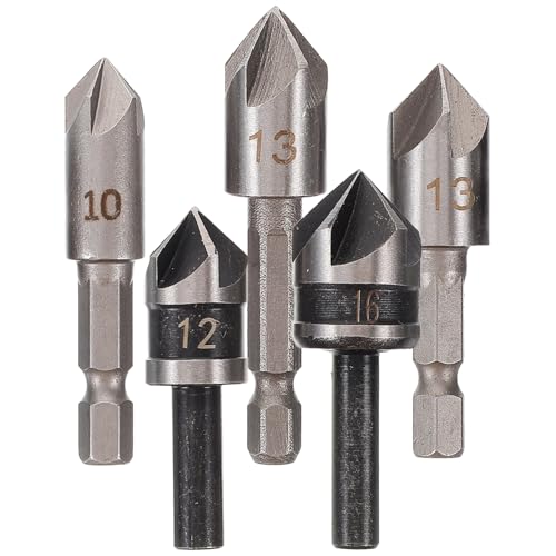 DIYEAH 5 Stück Teiliges Senkbohrer Set für Holz und Metallbearbeitung Präzise Kegelsenkbohrer Aluminiumlegierung Kompatibel mit Standbohrmaschinen für Professionelle Anwendungen und DIYEAH 5 Stück Teiliges Senkbohrer Set für Holz und Metallbearbeitung Präzise Kegelsenkbohrer Aluminiumlegierung Kompatibel mit Standbohrmaschinen für Professionelle Anwendungen und von DIYEAH
