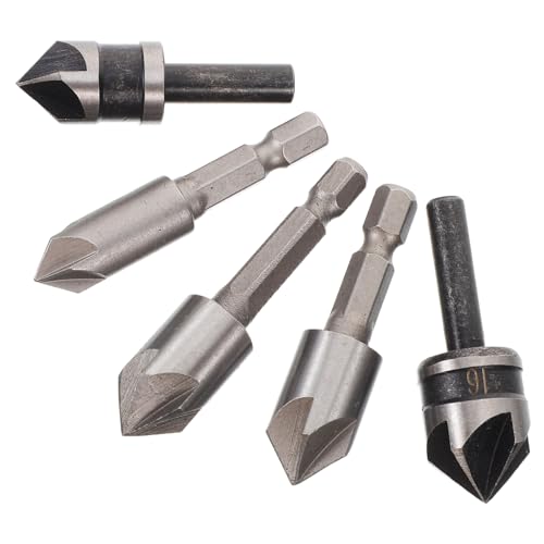 DIYEAH 5 Stück Teiliges Senkbohrer Set für Holz und Metallverarbeitung Präzise Bohrungen und Schnelle Kantenbearbeitung für und DIY Projekte von DIYEAH