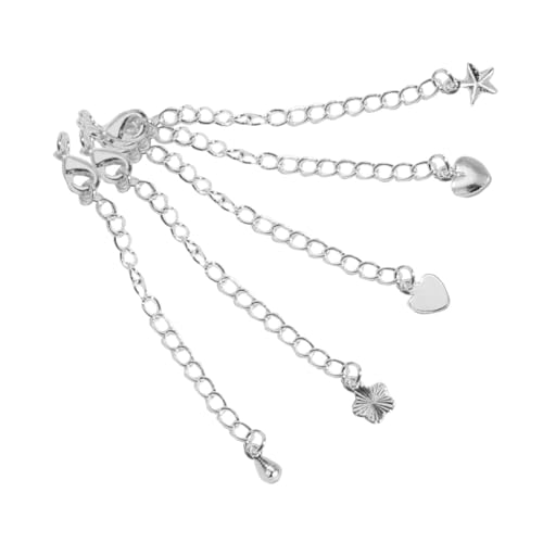 DIYEAH 5 Stück Teiliges Silberfarbene Halsketten Verlängerungsketten mit Karabinerverschluss Lange Schmuckverlängerungen für DIY Armband und Halskette Stabile Ketten für Individuelle von DIYEAH