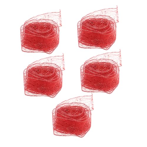DIYEAH 5 Stück Teiliges Weihnachts Dekoband Rot Glitter Meshband mit Kanten für DIY Basteln Geschenkverpackung Baumdeko Fenster Tür Treppe Zubehör DIYEAH 5 Stück Teiliges Weihnachts Dekoband Rot Glitter Meshband mit Kanten für DIY Basteln Geschenkverpackung Baumdeko Fenster Tür Treppe Zubehör von DIYEAH
