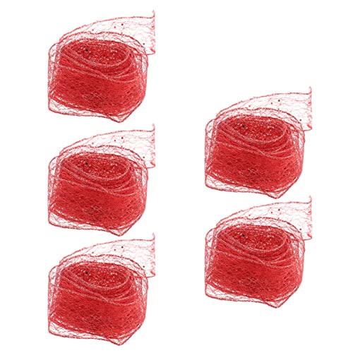 DIYEAH 5 Stück Teiliges Weihnachts Mesh Band Rot Glitzerndes Dekorationsband für Diy Projekte pro für Geschenkverpackung Basteln und Weihnachtsdekoration DIYEAH 5 Stück Teiliges Weihnachts Mesh Band Rot Glitzerndes Dekorationsband für Diy Projekte pro für Geschenkverpackung Basteln und Weihnachtsdekoration von DIYEAH
