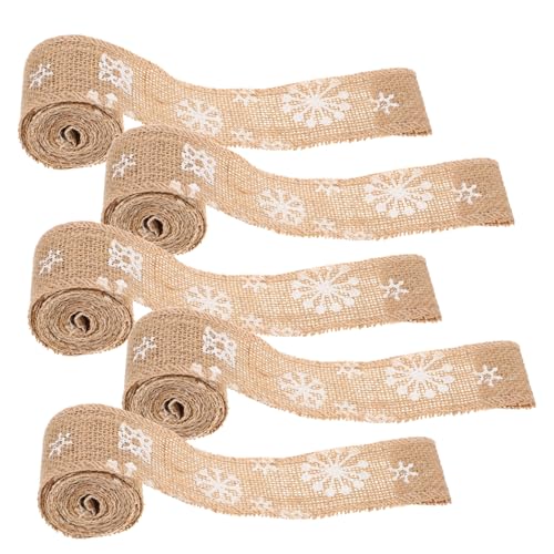 DIYEAH 5 Stück Teiliges Weihnachtsdekorationsband Leinen mit Schneeflocken Muster Geschenkband für Diy Hochzeiten Partys und Weihnachtspakete DIYEAH 5 Stück Teiliges Weihnachtsdekorationsband Leinen mit Schneeflocken Muster Geschenkband für Diy Hochzeiten Partys und Weihnachtspakete von DIYEAH