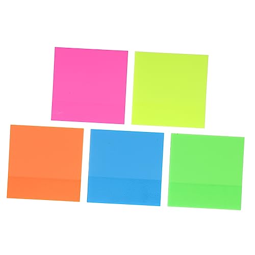 DIYEAH 5 Stück Transparente Selbstklebende Notizzettel Bunte Memo Pads für Notizen Erinnerungen und Listen für Büro und Zuhause pro Packung von DIYEAH