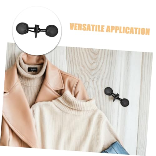 DIYEAH 5 Stück Vintage Resin Horn Toggle Knöpfe Set Große Schwarze Knebelverschlüsse PU Leder Für Mäntel Und Jacken Retro Nähknöpfe Für Bekleidungsdekoration Und Diy Accessoires von DIYEAH