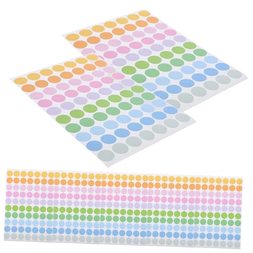 DIYEAH 50 Blatt Bunte Punktetiketten Dots -aufkleber Dot -aufkleber Punktaufkleber Selbstklebende Runde Etiketten Klebrig Runden Farbig Name Kreis Klebstoff Kleine Aufkleber Papier von DIYEAH