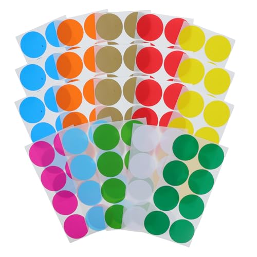 DIYEAH 50 Blatt Selbstklebende Etiketten für Flaschen Umschläge Organisation von Büromaterialien Vielseitige Runde Beschriftungssticker für Schule und Büro von DIYEAH