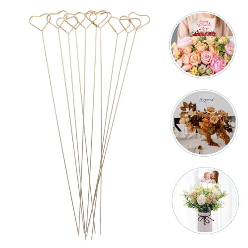 DIYEAH 50 Stck. Herzförmige Metall Kartenhalter Blumenstecker Blumenstrauß Halter DIY Geschenkverpackung Hochzeit Valentinstag Tischdekoration von DIYEAH