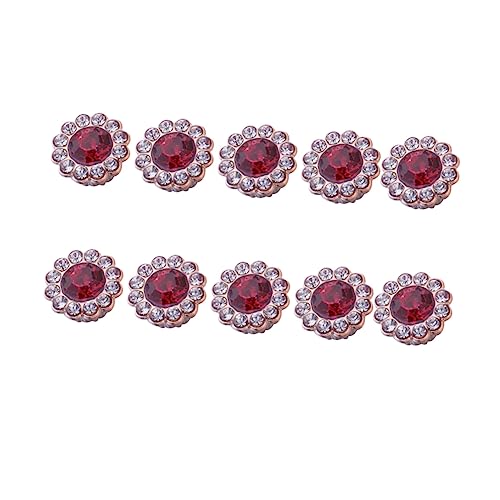 DIYEAH 50 Stück Abs Blumenform DIY Zubehör Klebeverzierung für Haarband und Basteldekoration Rot für Kleidung Taschen und Geschenkverpackungen von DIYEAH