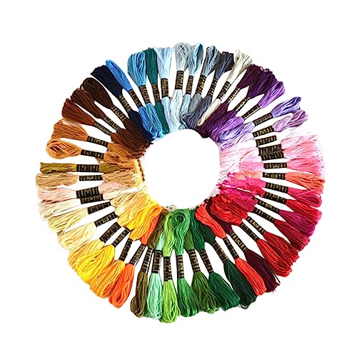 DIYEAH 50 Stück Bunte Stickgarne für Kreuzstich DIY Handwerk Stickerei Kits Langlebige Fäden für Kreative Projekte für Anfänger und Bastelfreunde von DIYEAH