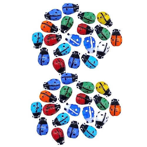 DIYEAH 50 Stück Diy Perlen Bunte Glasperlen für Schmuckherstellung Dekorative Käferperlen für Armbänder und Bastelprojekte von DIYEAH