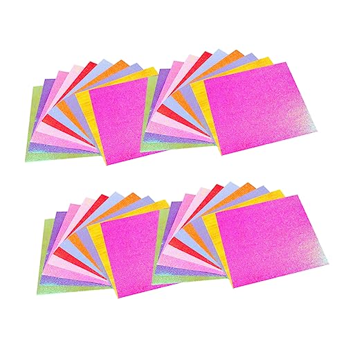 DIYEAH 50 Stück Glitzer-Origami buntes Papier glitzerndes Kunsthandwerk Kinderhandwerk Glitzerpapier Scrapbook-Papier regenbogenpapier glitter Flimmerpapier Klapppapier von DIYEAH