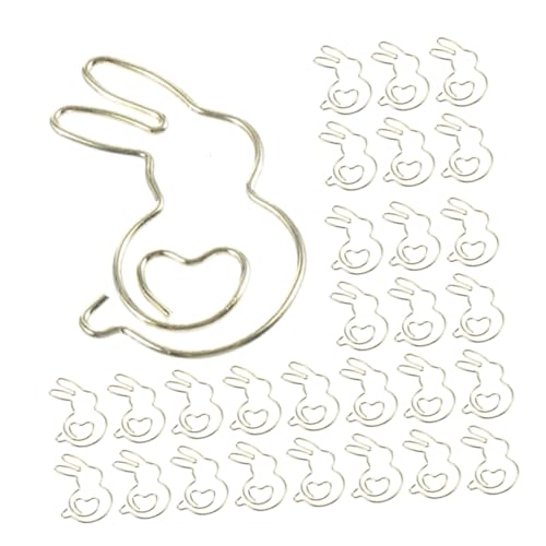 DIYEAH 50 Stück Goldene Büroklammern in Niedlicher Hasenform Metallische Lesezeichen Clips für Notizbücher Dateien und Scrapbooking Robuste Tragbare Organisation für Büro Schule und von DIYEAH