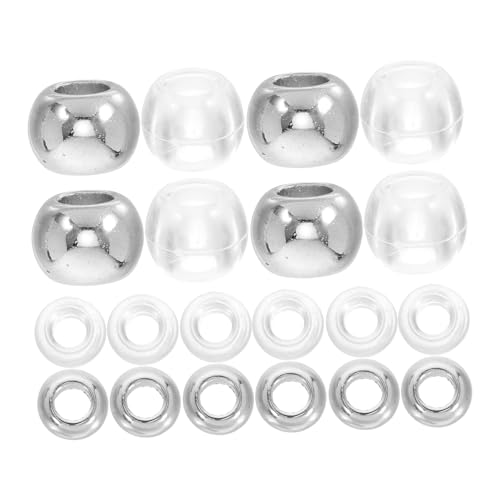 DIYEAH 50 Stück Große Lochperlen für Bastelarbeiten Transparentes Perlen Set für DIY Armbänder und Dreadlock Zubehör für Kreative Schmuckherstellung von DIYEAH