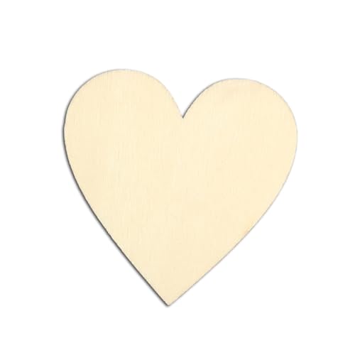 DIYEAH 50 Stück Herzförmige Holzscheiben mit Rinde Naturbelassene Holzscheiben für Basteln Dekoherzen Scrapbooking und DIY Handwerksprojekte von DIYEAH
