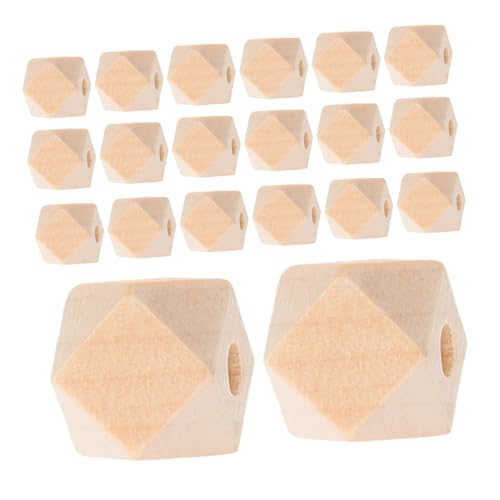 DIYEAH 50 Stück Hölzerne Stern Anis-Perlen handgefertigte Halskettenperlen Holzperlen für Armbänder handgefertigte Holzperlen Perlen unvollendeten Holz Bastelzubehör Beige von DIYEAH
