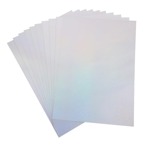DIYEAH 50 Stück Holografisches Metallic Cardstock mit Mustern Glänzend Irisierend Spiegelnd Vielseitiges Bastelpapier für Kartengestaltung Scrapbooking und Partydeko Kompatibel mit von DIYEAH