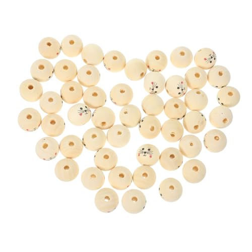 DIYEAH 50 Stück Holzperlen für Diy Bastelarbeiten Runde Natürliche Holzperlen für Schmuckherstellung und Dekoration Vielseitig Einsetzbar für Armbänder und Girlanden von DIYEAH